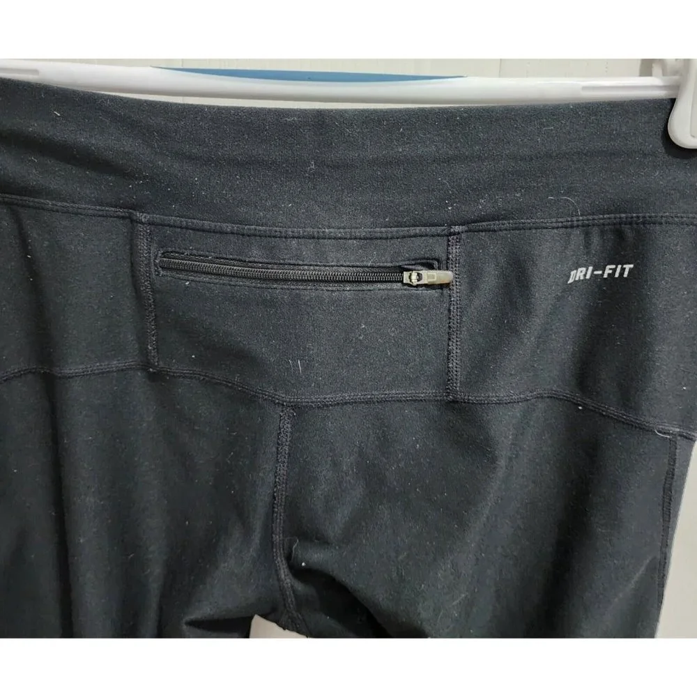 Nike Women's Dri-Fit Filament Running‎ Crop Capri Leggings Black 519841-010 Sz M